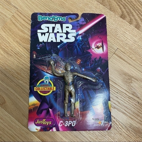 Vintage Star Wars Bend Ems C-3PO Kids Toy Bronze - Picture 2 of 3